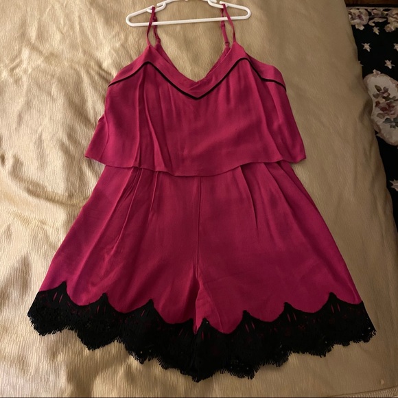Nordstrom Pants - NWOT Nordstrom eyelash lace trim romper